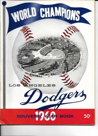 1960 Los Angeles Dodgers Yearbook Salute To World Champs