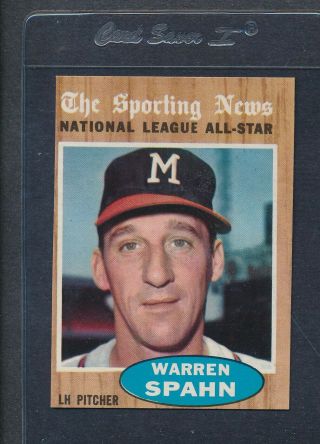 1962 Topps 399 Warren Spahn All Star Ex 5661