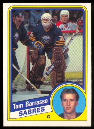 1984 - 85 Opc O Pee Chee 18 Tom Barrasso Nm Rookie Rc Buffalo Sabres Hockey