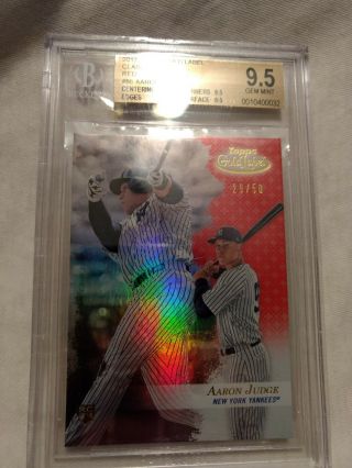 Aaron Judge 2017 Rookie Rc Topps Gold Label Class 2 Red 86 Serial 29/50 Bgs 9.  5