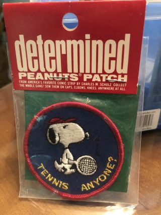 Vintage Snoopy Peanuts Tennis Anyone? Embroidered Patch 1970s Never Opened