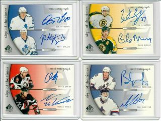 2005 - 06 UD SP Authentic Sign of the Times Duals - DBM P.  Bergeron/Glen Murray 2