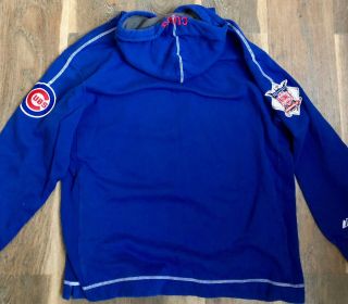 Majestic Chicago Cubs Rough Cut Seams Waffle Inside Hoodie Jacket Men ' s Blue Lg 3