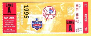 Last One Yankees Mattingly Mlb Postseason Debut - 2 Hits - Ticket Stub - 1995 Alds G 1