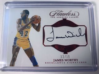 James Worthy 16/17 Flawless Excellence Signatures Auto Autograph Ruby /15