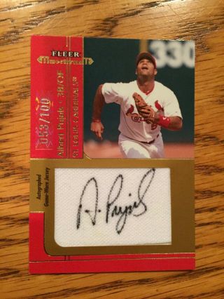 Albert Pujols - 2002 Fleer Maximum Auto Autograph Jersey 53/100 - Cardinals