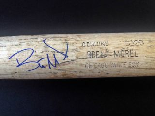 Brent Morel Signed Autographed Game Louisville Slugger Baseball Bat