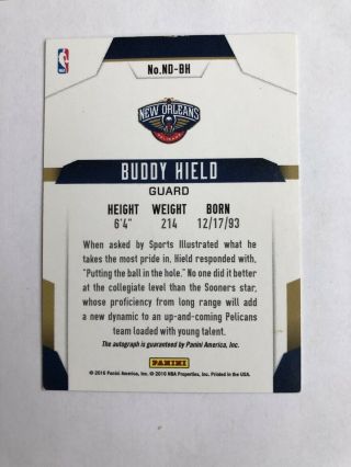 Buddy Hield 2016 - 17 Next Day Auto Rookie Card Panini Sacramento Orleans 7