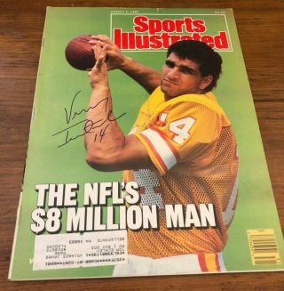 Vinny Testaverde Signed Sports Illustrated Aug 87 Tampa Bay Bucs Miami Autograph