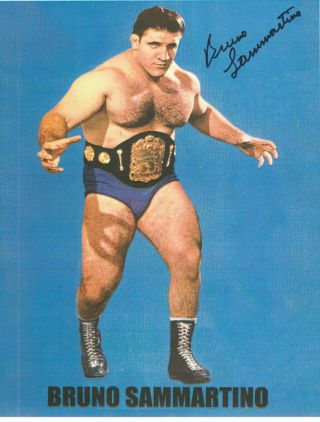 Bruno Sammartino Autographed Wrestling Photo.  Highspots.  Wwe Njpw Aew