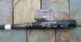Signed Boston Red Sox Jonny Gomes Game Bat,  Insc Boston Strong & Ws Champs