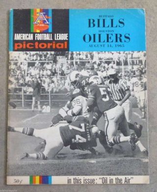 Buffalo Bills Houston Oilers - Afl Football Program - 1965