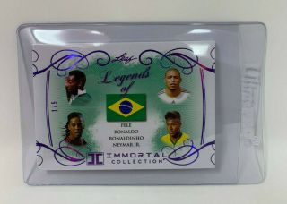 2018 Leaf Immortal Purple 1/5 Legends Of Brazil Ronaldo Ronaldinho Neymar Pele