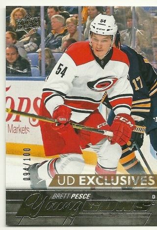 2015 - 16 Ud Series 2 Brett Pesce Young Gun Exclusives 94/100