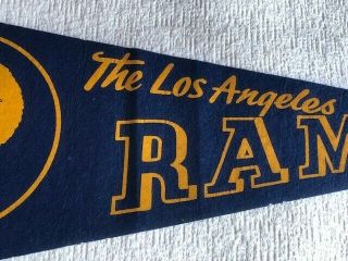 NFL The Los Angeles Rams Vintage 1960 ' s Blue & Gold Ram Logo Football Pennant 3