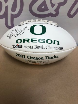 Joey Harrington Signed Oregon Ducks 2001 Season Tribute Ball Fiesta Bowl 2002