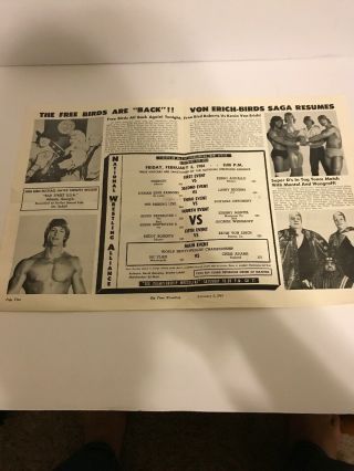 world class championship wrestling Program 2/3/84 Ric Flair Chris Adams Cover 2