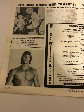 world class championship wrestling Program 2/3/84 Ric Flair Chris Adams Cover 3