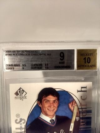 Alexander Ovechkin 2005 - 06 SP Authentic 758/999 Future Watch RC 190 BGS 9 2