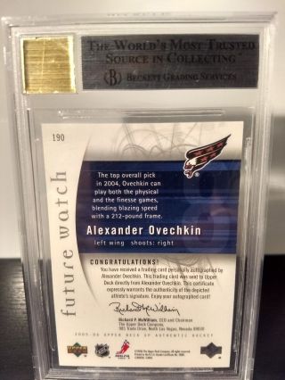 Alexander Ovechkin 2005 - 06 SP Authentic 758/999 Future Watch RC 190 BGS 9 3