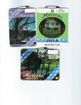 2004,  2006,  & 2010 Masters Badges - Phil Mickelson 
