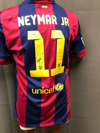 Neymar Jr 11 Fc Barcelona Signed Soccer Jersey Auto Sz L Psa/dna