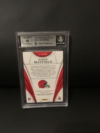 2018 IMMACULATE BAKER MAYFIELD ROOKIE NUMBERS 2 COLOR ON CARD AUTO PATCH SP 5/6 5
