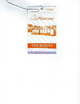 2019 Masters Badge Thursday Round - Tiger Woods