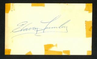 Harry Lumley Hof Red Wings Maple Leafs Signed Autograph Auto 3x5 Index Card