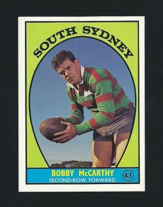 1968 Scanlens Rugby Series A Bobby Mc Carthy South Sydney 43 Stunning
