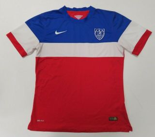 2014 Usa Soccer Nike Dri - Fit Mens Medium Jersey Red White Blue Bomb Pop