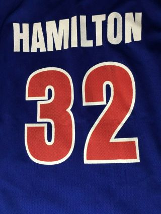 VTG Detroit Pistons Richard Rip Hamilton Jersey NBA Blue 32 Champion Size 52 XXL 6