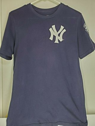 Majestic Youth T - Shirt Sz Xl - 18 Blue York Yankee 2 Derek Jeter Short Sleeves
