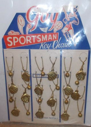 Vintage Baseball Key Chains/charms Store Display " Gay Sportsman "