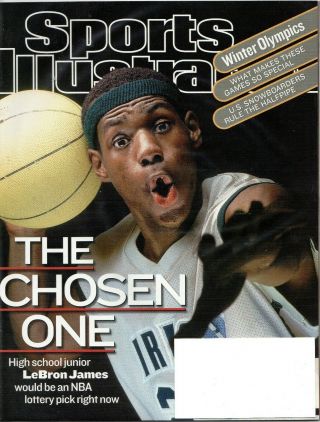 2002 Lebron James Sports Illustrated First Ever Basketball Cover The Chosen One
