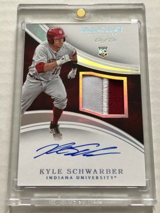 2016 Immaculate Kyle Schwarber Rookie Rc On Card Auto Logo Patch Relic 1/1 Cubs