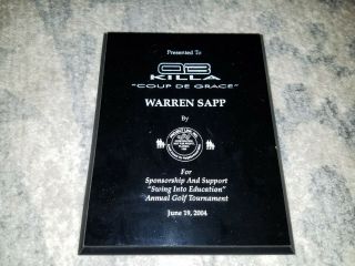Warren Sapp Nfl Buccaneers 2004 Qb Killa Golf Award Trophy Hall Of Famer