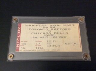 03/24/1996 Toronto Raptors Vs Chicago Bulls Michael Jordan Ticket Stub Nm