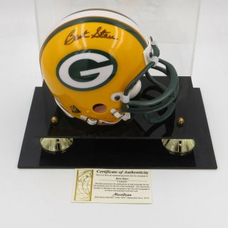 Bart Starr Nfl Green Bay Packers Signed Autographed Mini Helmet W/coa