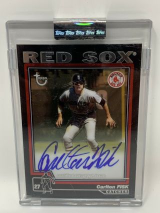 Carlton Fisk 2004 Topps Chrome Certified Autograph Red Sox