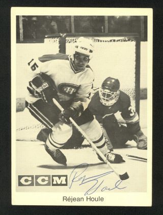 Rejean Houle Montreal Canadiens Signed Auto Early 1970 