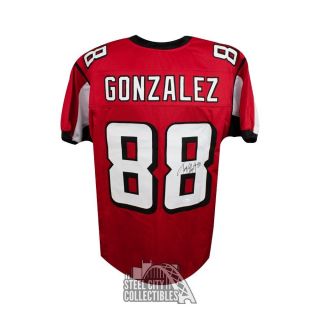 Tony Gonzalez Autographed Atlanta Falcons Custom Red Football Jersey - Jsa