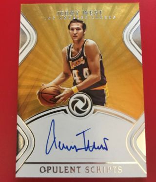 2018 - 19 Opulence Jerry West Opulent Scripts On Card Auto 23/49 Lakers