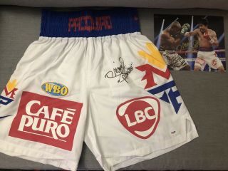 Manny Pacman Pacquiao Boxing Shorts Signed With Psa Sticker And Signed Photo Wow