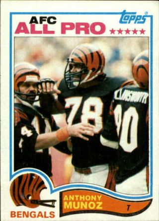 1982 Topps Cincinnati Bengals Football Card 51 Anthony Munoz Rc