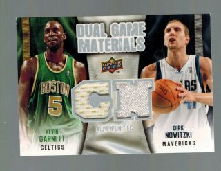 Kevin Garnett / Dirk Nowitzki 2009 - 10 Upper Deck Dual Game Jersey Relics