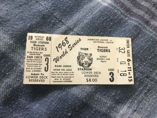 1968 World Series Ticket Stub Game 3 Al Kaline 1st World Series Hr Detroit Tiger