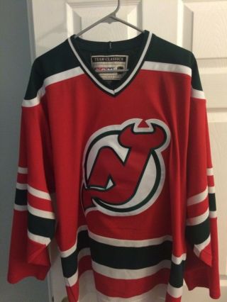 Ccm Nhl Jersey Jersey Devils Red And Green Sz M Euc Vintage 1980s