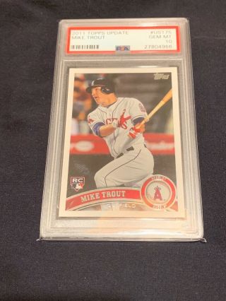 2011 Topps Update Us175 Mike Trout Psa 10 Rc Angels 577 Gem Rookie