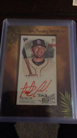 2019 Allen And Ginter Tatis Red Auto